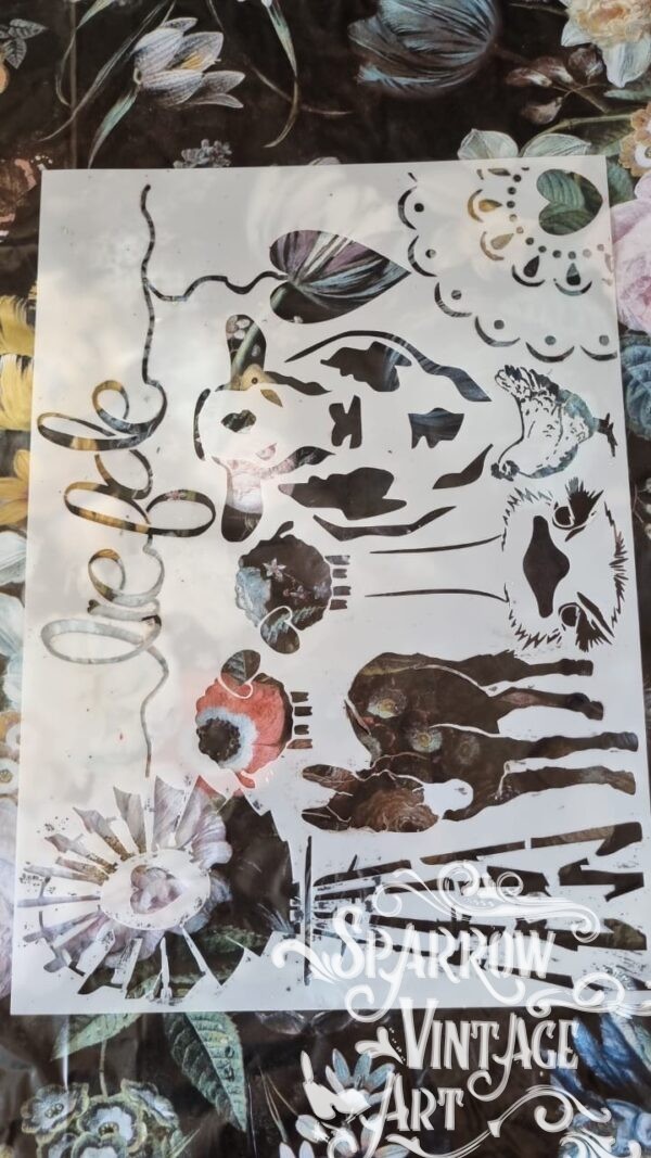 Liefde farm animals with windmill - Stencil