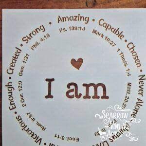 I am strong, amazing, capable, created, enough... - Stencil