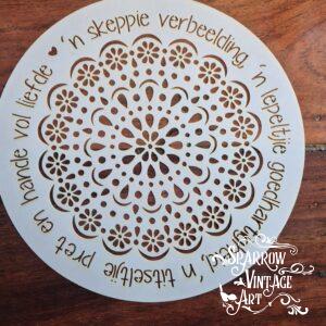 'n Skeppie verbeelding, 'n lepeltjie goedhartigheid.. - Stencil